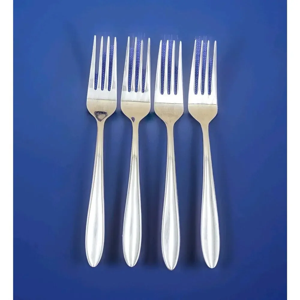 Oneida MOONCREST Stainless Dinner Forks Set of 4 Glossy Flatware